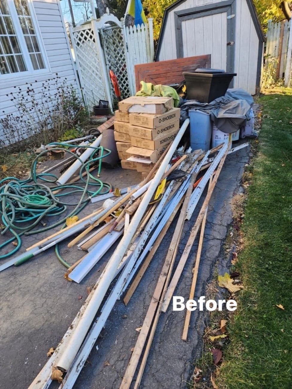 Driveway Debris Haul-Away — before